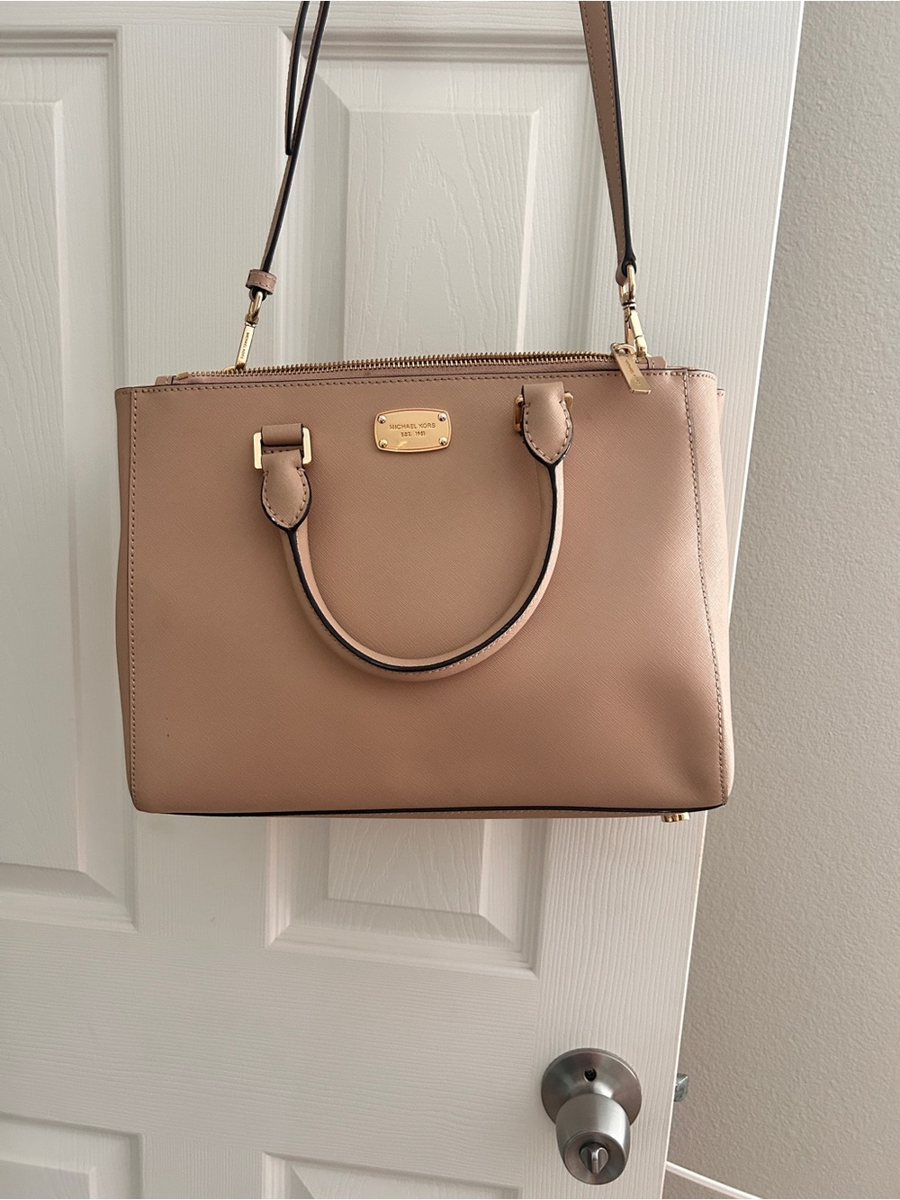 Michael Kors Nude/Tan  Satchel with Gold Hardware